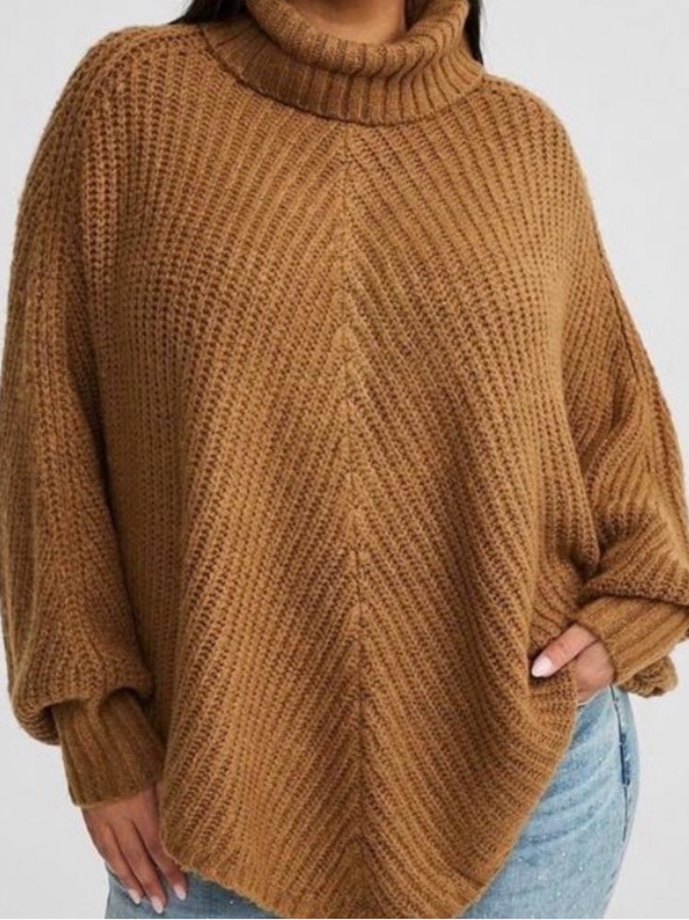 torrid Camel Ribbed Turtleneck Sweater 5/6x